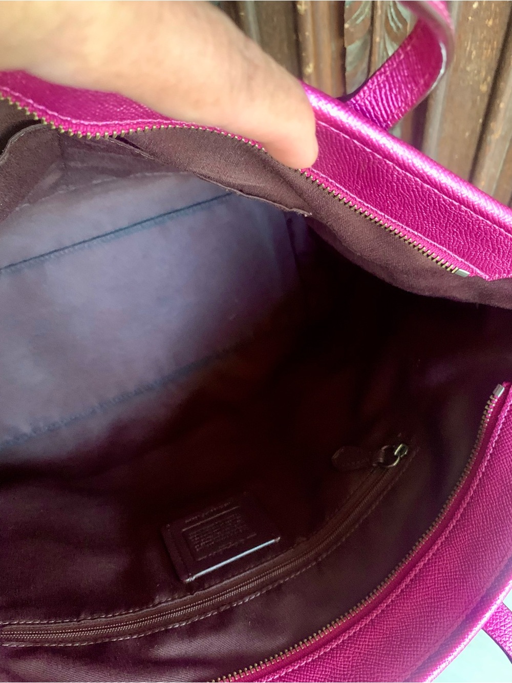 RARE Coach Metallic Fuchsia  City Tote with HARD TO FIND - Picture 6 of 8